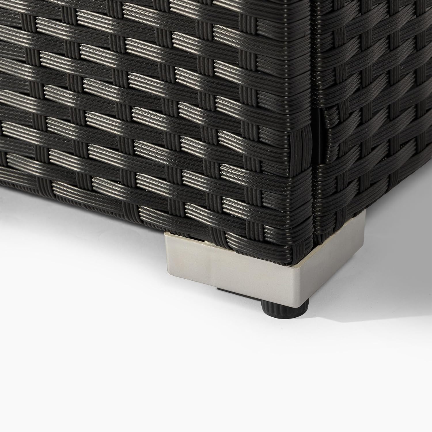 32in Gas Fire Pit Table Set, 50,000 BTU Propane Fire Pit Table Outdoor with Rain Cover, Hideaway Tank Holder Fits 20lb Tank, Gas Fire Pit for Outside w/Ceramic Tabletop and lid, Glass Rocks.