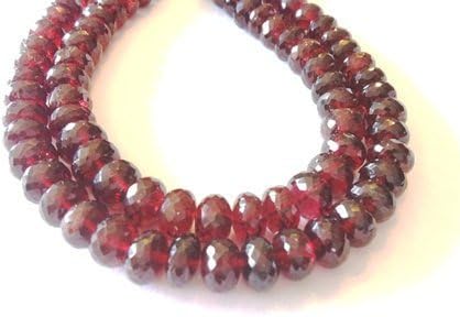 13 inch natural beads strand of 8-10mm faceted rondelle mozambique garnet gemstone beads for DIY jewelry - necklace, bracelet, earring, ring.