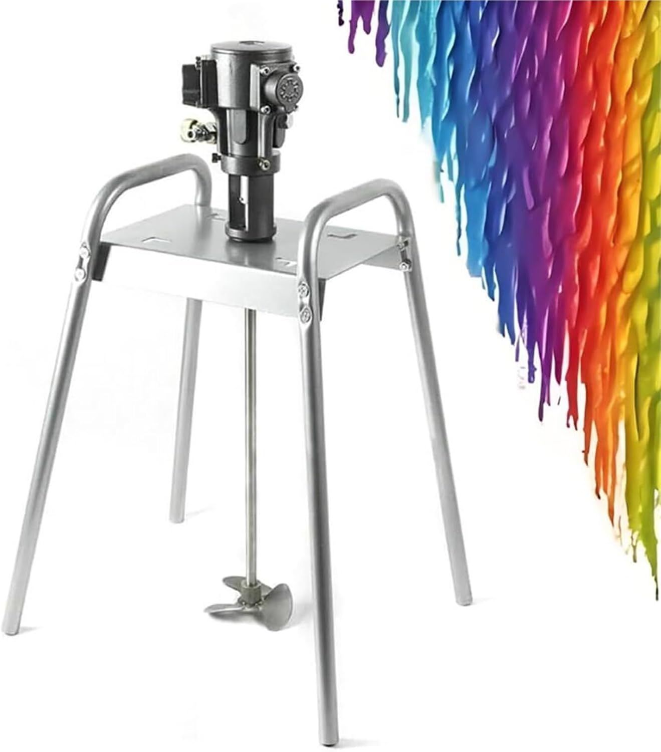 Pneumatic Paint Mixer, 5 Gallon Air Agitator, with Auxiliary Bracket Wheel Agitator, Platform Paint Coating Stirring Machine, for Mixing Plaster, Paint, Mortar, Glue, Coating Materials