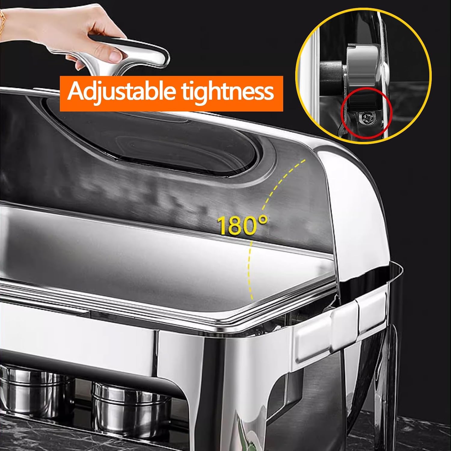 Food Warmers for Parties Buffet with Visible Lid Buffet Serving Dishes for Heating and Cooling, 9QT Stainless Steel Chafing Dish Buffet Set for Catering Party Event Serving