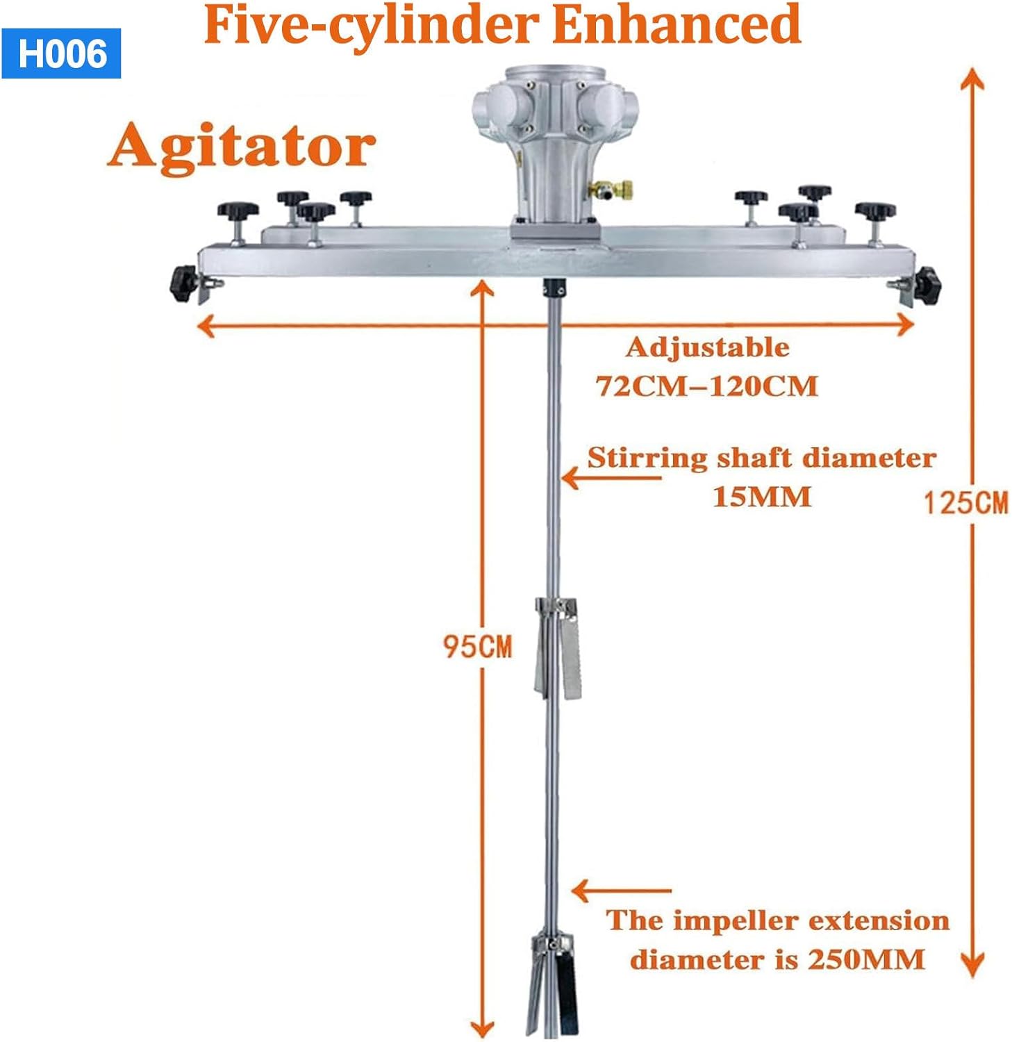 IBC Air Agitator, Pneumatic 1 Ton Tank Mixer Machine, IBC Air Agitator with Folding Propeller and Support Hanger - for Viscous Liquid Ink Dissolver Agitation,H003,H006