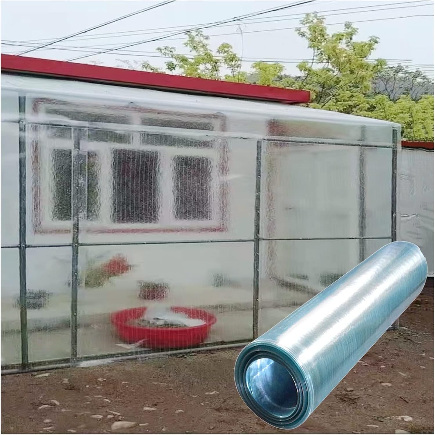 Polycarbonate Roofing Sheet, UV Resistant Greenhouse Clear Film, Impact Resistance Day Lighting Panels, for Garden Balcony, Easy to Bend & Cut (Color : Clear-1mm, Size : 1.5x2m)
