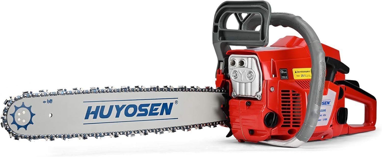 62CC Gas Chainsaw, 20 Inch Power Chain Saw, 2-Cycle Handed Petrol Chainsaws Gasoline Chainsaws Garden Tool for Cutting Trees, Wood, Outdoor Home Garden and Farm Use