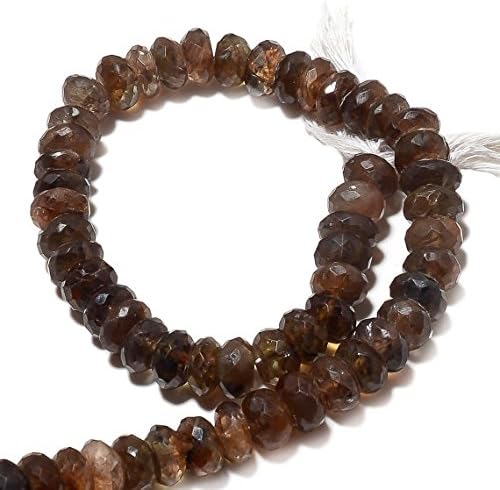 13 inch natural beads strand of 7.5mm faceted rondelle andalusite gemstone beads for DIY jewelry - necklace, bracelet, earring, ring.