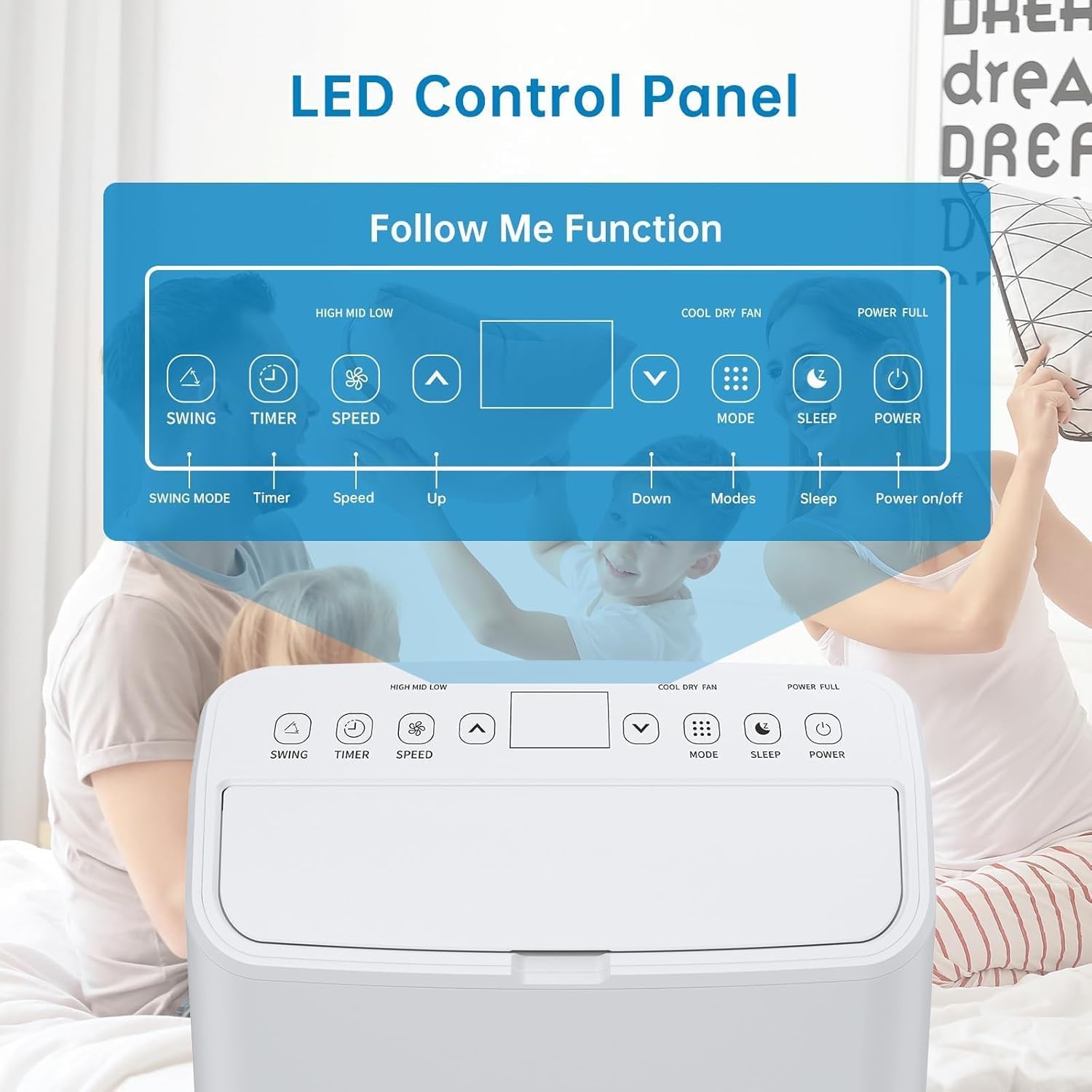 14,000 Btus Poratble Air Conditioners, Portable AC Units with Remote Control/LED Display, 3-In-1 Cooling, Fan & Dehumidifier, Cool Up to 750 Sq.Ft, Installation Kit AC 24Hrs Timer for Home, Office