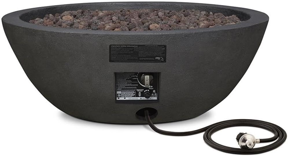 Bowery Hill Traditional Propane Fire Pit Bowl in Slate Gray