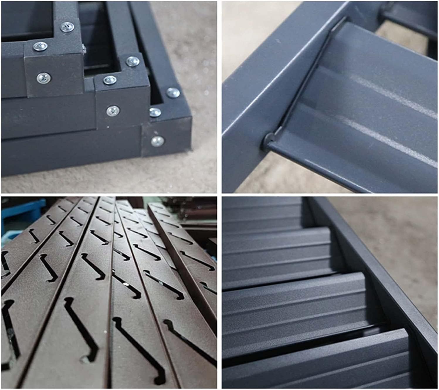 air Conditioner Fence for Outside Units Window Air Conditioner Cover Outdoor, Aluminum Weatherproof Protection Cover for Outside Units,Garden Blinds Privacy Screen (Color : Black, Size : 4 Sides: L1