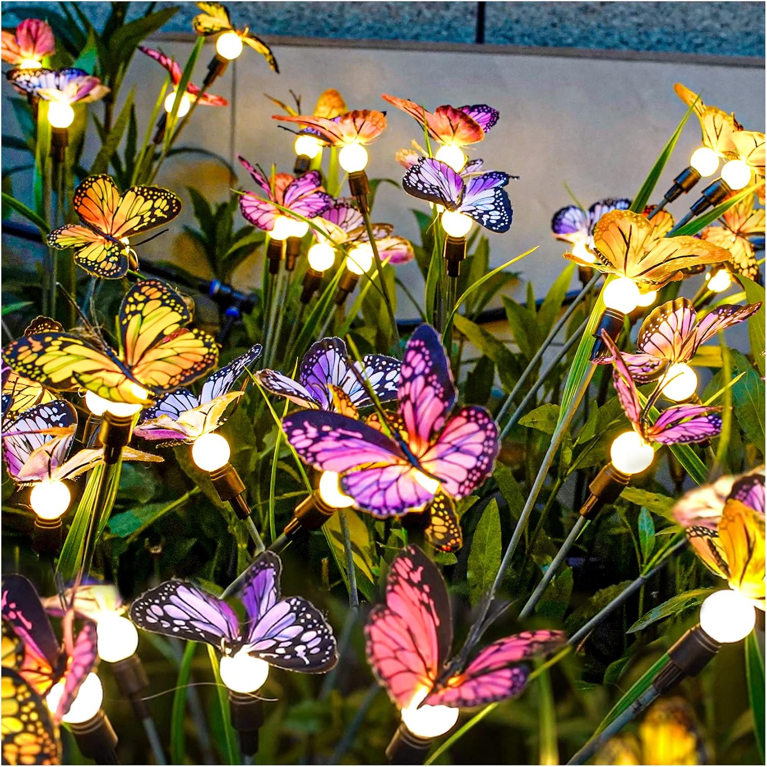 TONULAX Solar Garden Lights - Swaying Butterfly Light, Swaying in The Wind, Solar Outdoor Lights, Yard Patio Pathway Decoration, High Flexibility Iron Wire & Realistic Butterflies(10 Pack)
