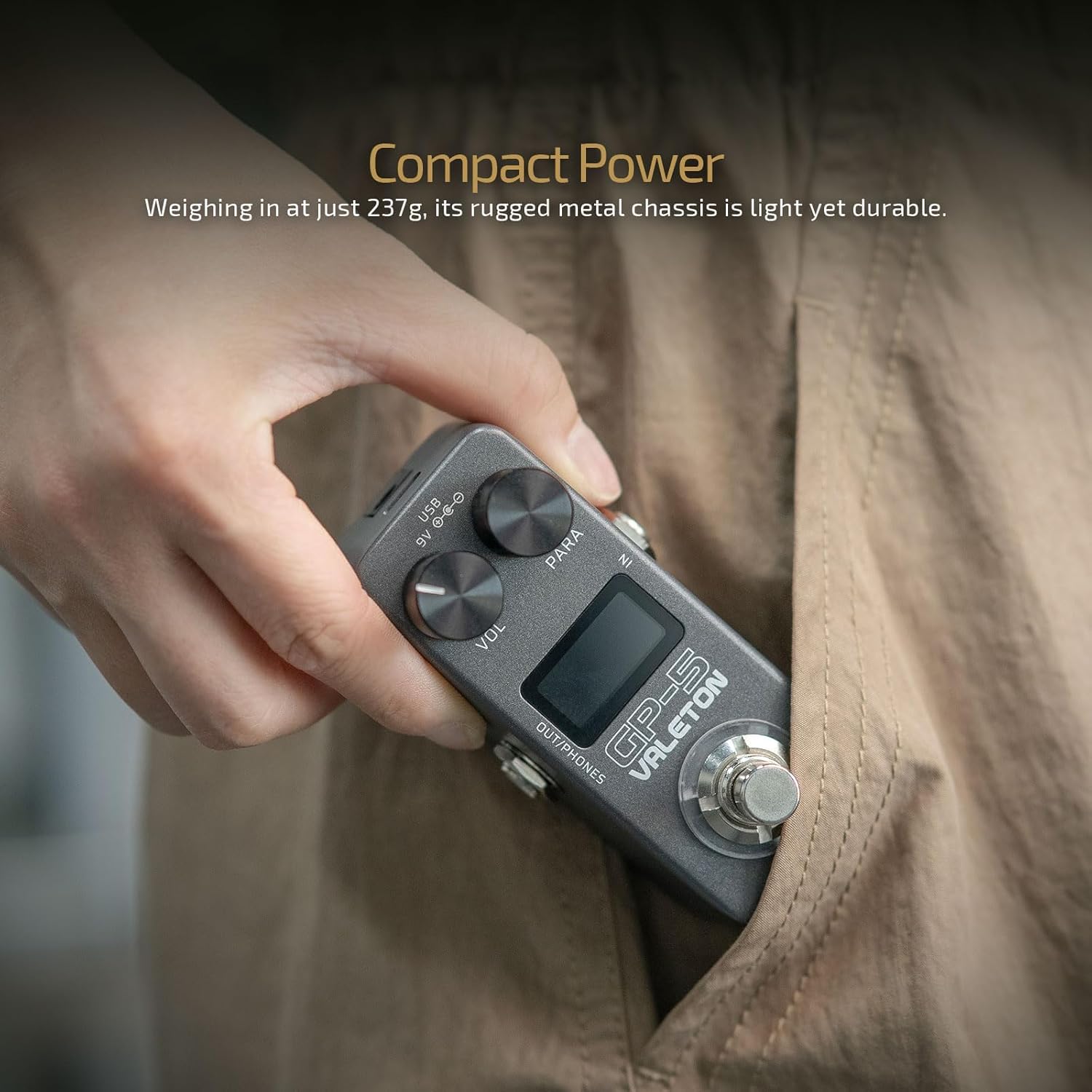 Valeton GP-5 Super Compact Multi-Effects Processor & NAM/IR Loader Pedal(Incl 1PCS Additional TRS Cable By VOLKTONE)