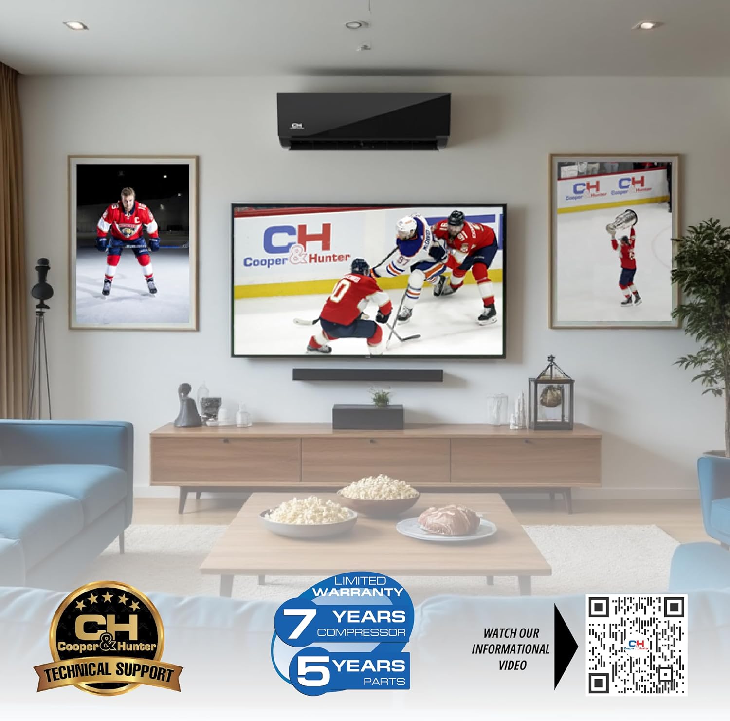 Cooper & Hunter 24,000 BTU Ductless Mini Split Air Conditioner & Heat Pump – 23.5 SEER2 – 230V Inverter – 16FT Installation Kit Included – Midnight Edition