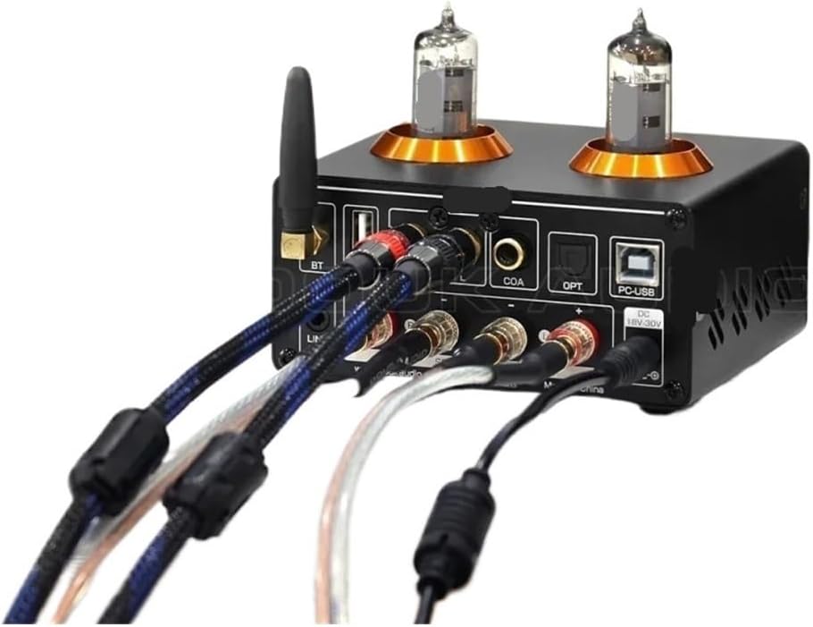 HiFi 5.0 Vacuum Tube Amplifier U DAC Stereo Receiver Coax/Opt Home Audio Digital Amplifier with VU Meter 100W+100W