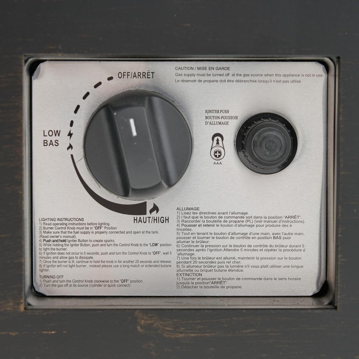 Penau 40 Inch Outdoor Rectangular Iron Propane Fire Pit - 50,000 BTU Heating Power - Dark Grey Finish (Tank Cover Not Included) - Simple Setup, No Assembly Required