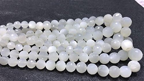 AAA QUAILTY white moonstone faceted 16 inch strand 8-20 mm