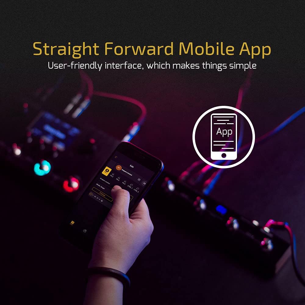 HOTONE Ampero II Stage + MIDI Foot Controller Bundle Multi-Effects Pedal Processor Touch Screen Guitar Bass Amp Modeling IR Cabinets Simulation Dual Effect Chains with FX Loop MIDI I/O Stereo OTG USB