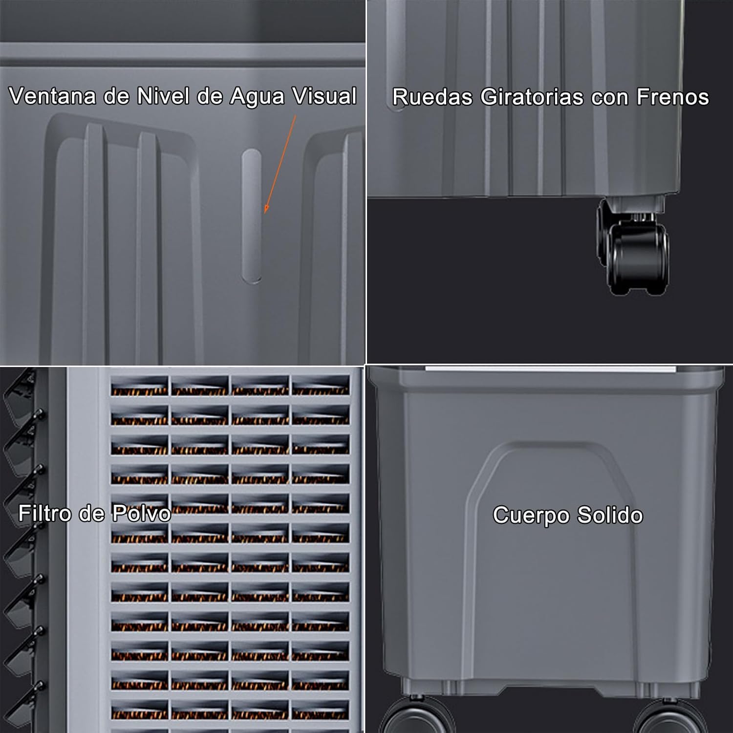 WOLWES Portable Air Coolers for Home, 3 in 1 Evaporative Coolers, Cold Air Fan, 12 H Timing, 3-Speed Automatic Swing, 45L Water Tank (Size : Remote Control+Touch Screen)