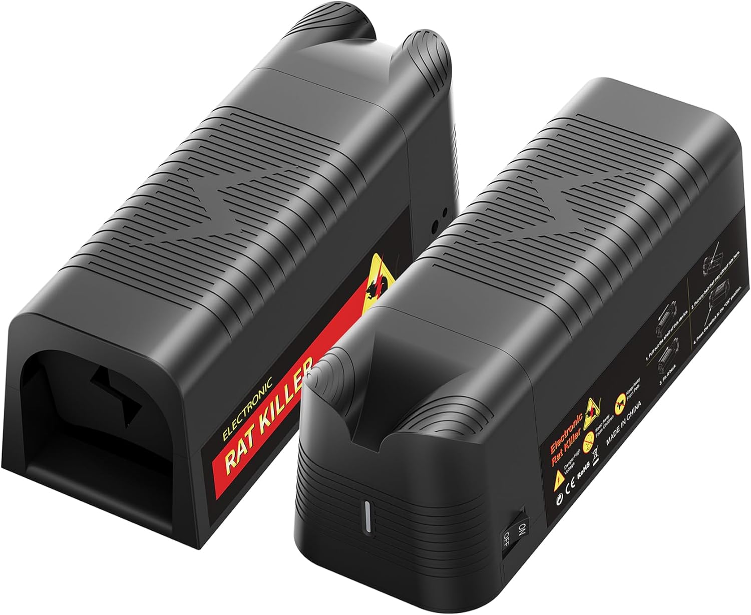 X-PEST Electronic Rat Trap 2 Pack – Big Size Electric Mouse Trap Zapper for Indoor Use, Reusable Rodent Trap, No Touch No See, Effective Mice & Rat Control