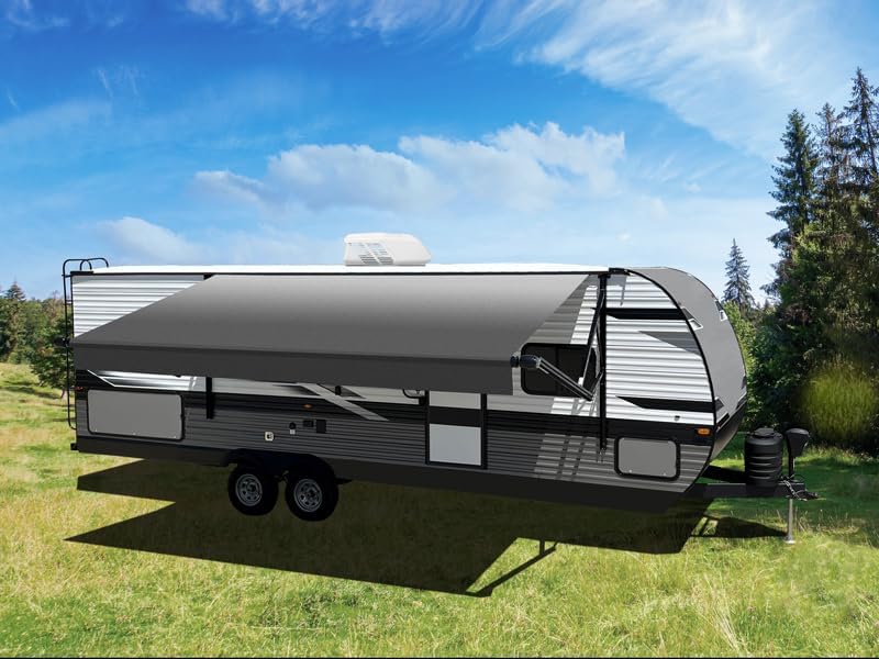 Velarium 11' RV Boxed Vinyl Canopy, Charcoal Fade – Heavy-Duty 13.5oz 3-Ply Material, Cold & Crack-Resistant RV Awning, All-Purpose Outdoor Canopy for RVs, Trailers, Motorhomes (Fabric Size 10' 2