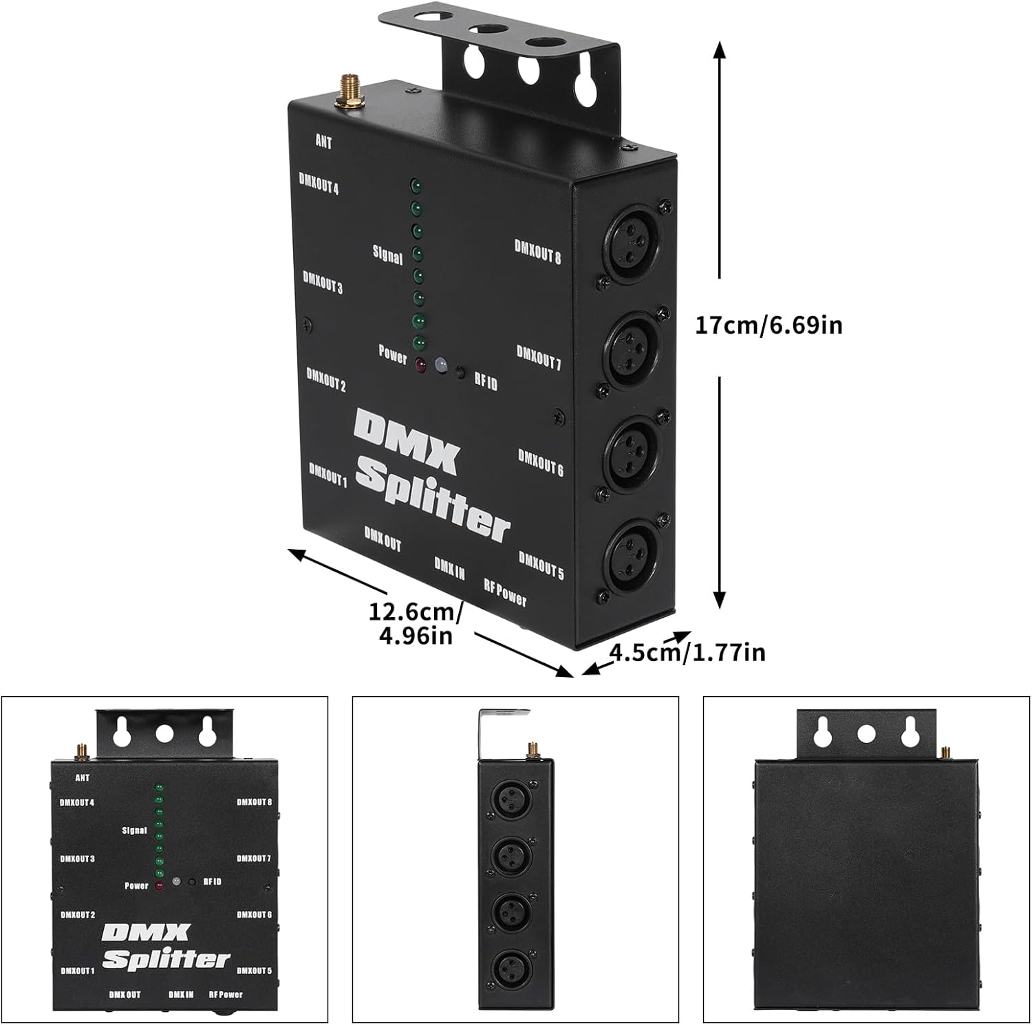 8-Channel DMX 512 Signal Amplifier,3-Pin Output DMX Wireless Transmitter Receiver,XLR DMX Splitter for LED Stage Lighting Disco Party（2 Pack）