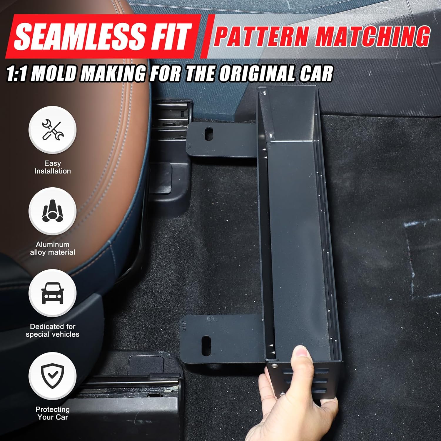 Aunginsy Passenger Under Seat Storage Basket Compatible with Ford Maverick 2022-2026, Car Front Row Co-pilot Underseat Hidden Organizer Tray Multi-Functional Storage Bins Tool Box Interior Accessories