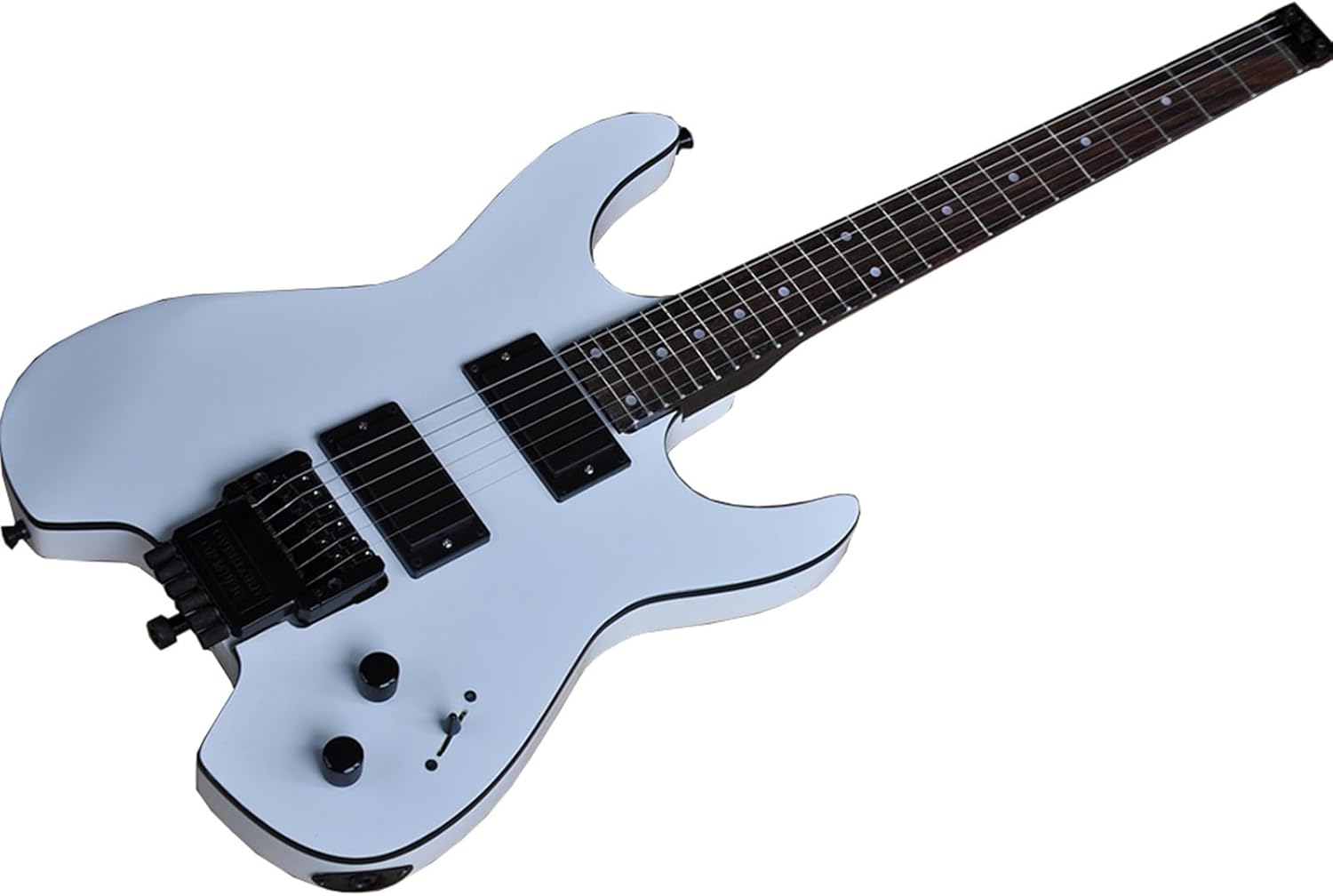 39 Inches White Headless Electric Guitar with Black Binding Rosewood Fretboard 24 Frets Professional Headless Guitar