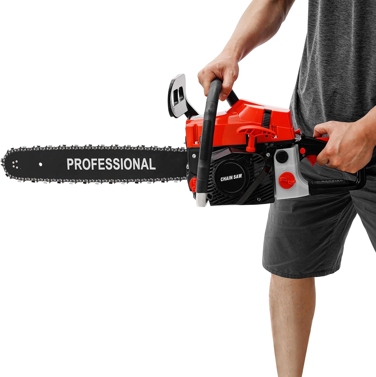 58cc Gas Chainsaw 20 Inch - 2-Stroke Gas Powered Chainsaw Kit for Tree Cutting & Trimming, Include Tool Bag&Fuel Bottle, Ideal for Yard Work and Property Cleanup &Christmas Gift for Dad(CB-58CC)