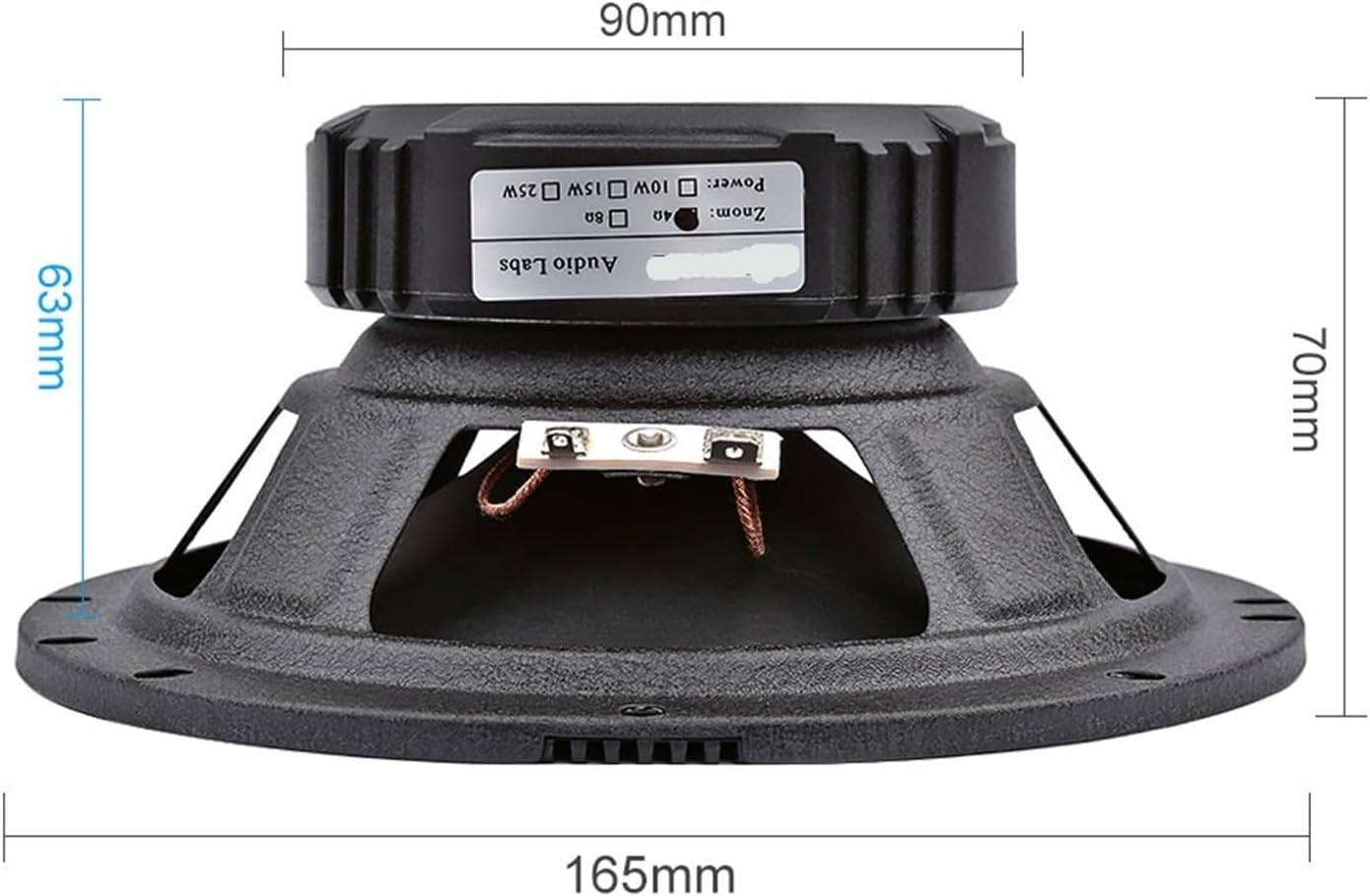 6.5 Inch Audio Car Midrange Bass Speakers 4 8 Ohm 60 W High Power Glass Fiber Music Woofer Loudspeaker DIY Sound System(8 Ohm Speaker)