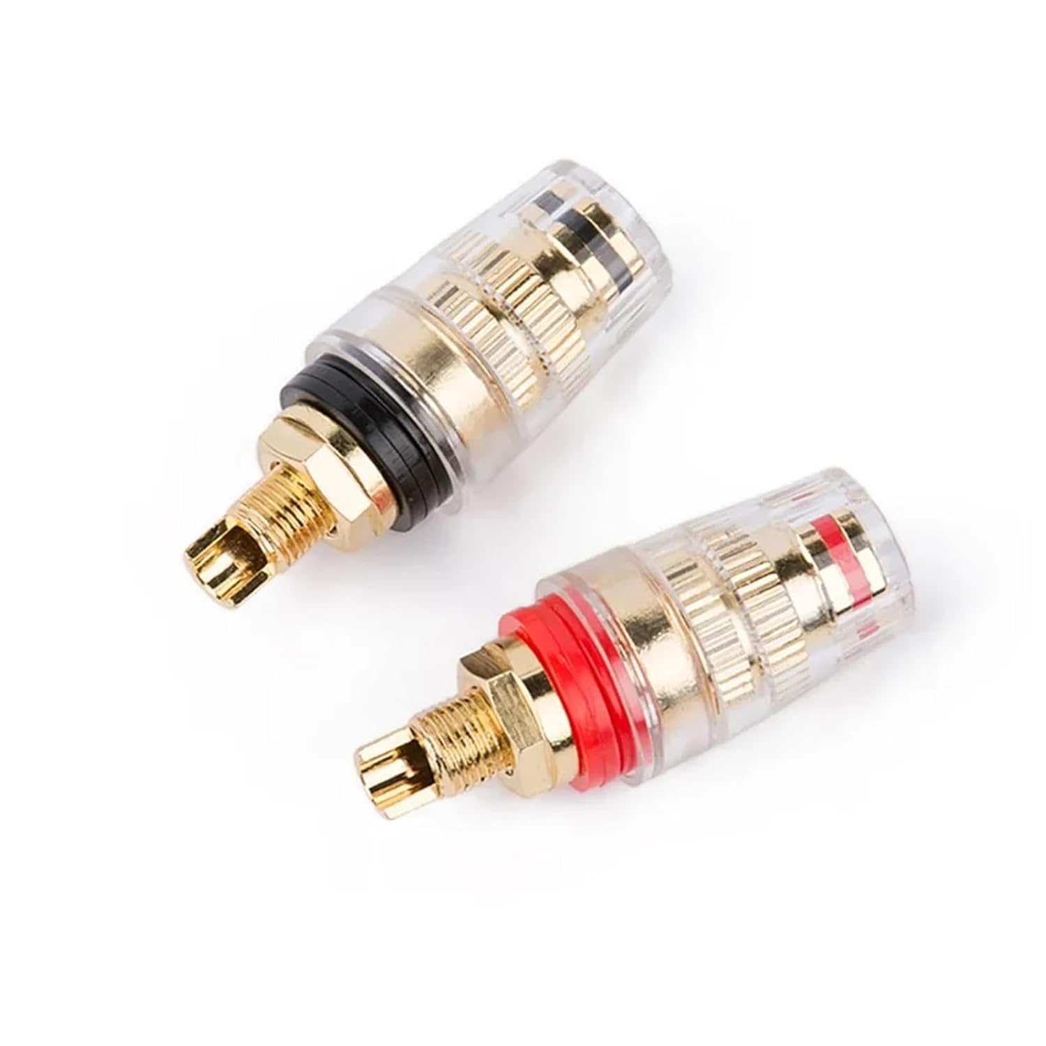 2PCS Audio Connector Terminals Banana Socket 4mm Binding Post Terminal Brass Gold Plated for Speaker Amplifier Acoustic(20PCS,Black)