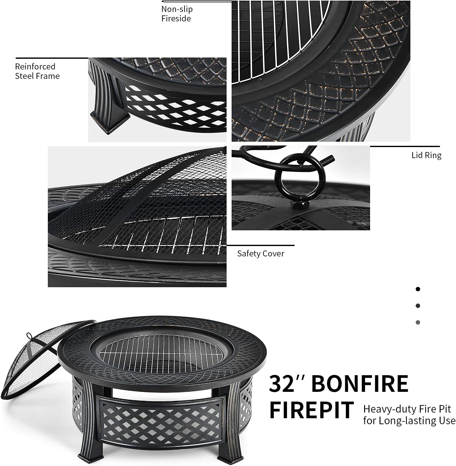 Giantex 3 in 1 Fire Pit, 32