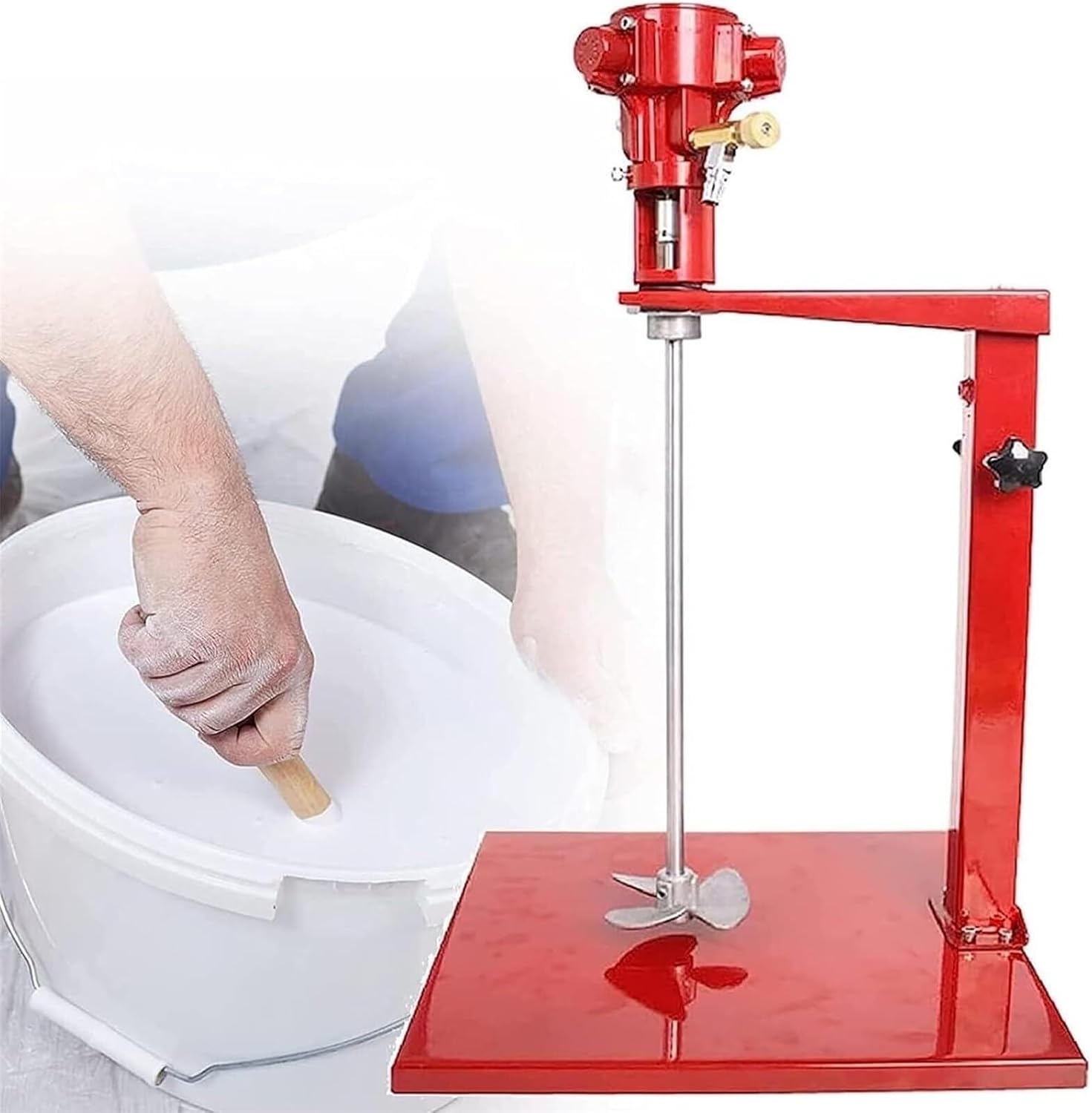 Pneumatic Paint Mixer Lift Mixer, Paint Stirring Machine with Stand, Desktop Air Agitator, for Paint Dye Hydrosol Mixing Machine