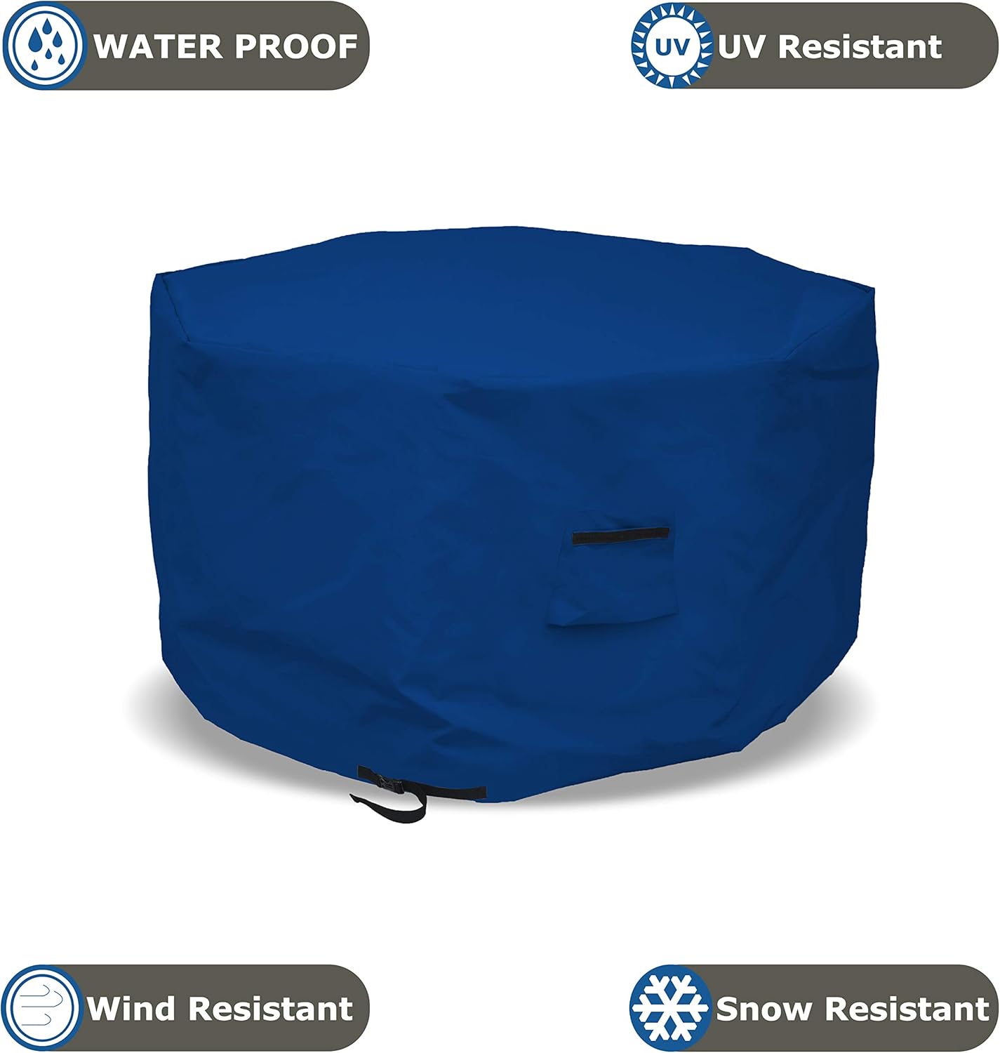 Octagon Fire Pit Cover 18 Oz Waterproof - 100% Weather Resistant Outdoor Fire Pit Table Cover with Air Pocket & Drawstrap for Snug Fit (40