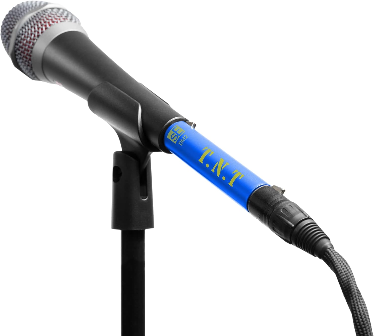 SE Electronics Dynamite Active In-line Mic Preamp with Selectable Gain and Impedance with 2 XLR Mic Cables XLR-M to XLR-F and 7-pack Reusable Cable Ties