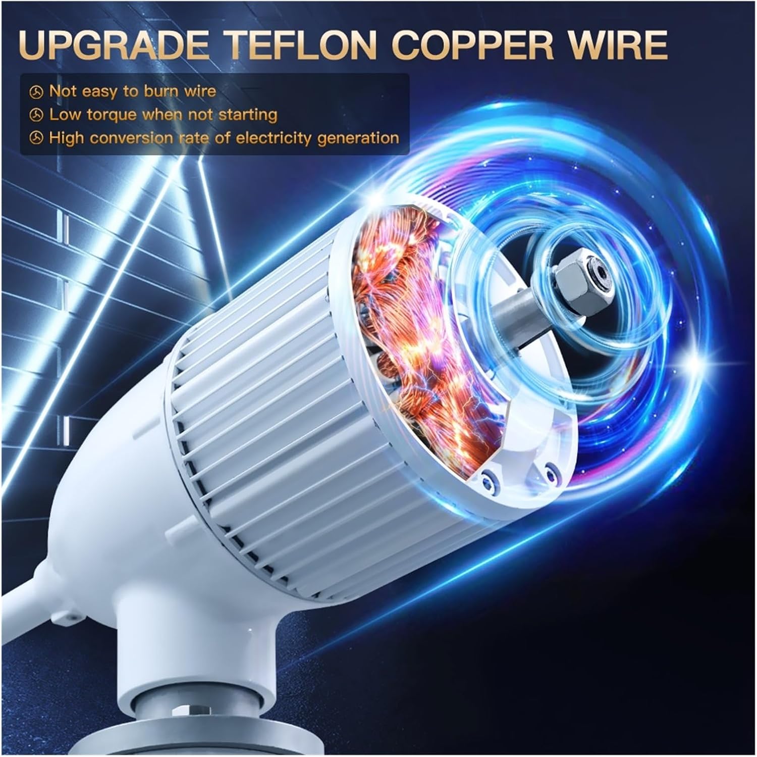 5KW 6KW Horizontal Wind Turbine Windmill No Noise Wind Turbine Generator Kit for Marine, RV, Home, Windmill Generator Suit Low Starting Speed for Home(6KW Wind Turbine,96V)