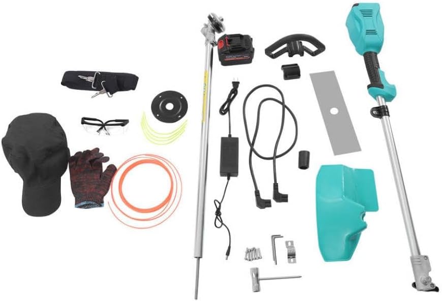 Wireless Electric Lawn Mower Garden Cutter with Ergonomic Armrest and Wheels 24V 6Ah Lithium 1300W Motor