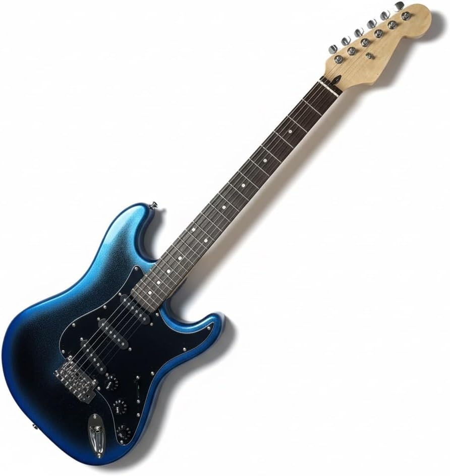 Electric Guitar Midnight Blue Burst Pickups Tremolo Bridge Solid Body for Beginners