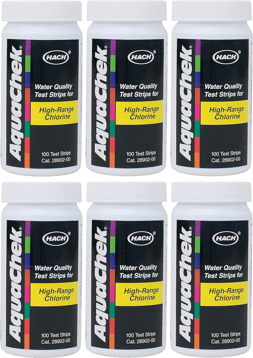 AquaChek High Range Chlorine Test Strips (100 Count) (6 Pack)