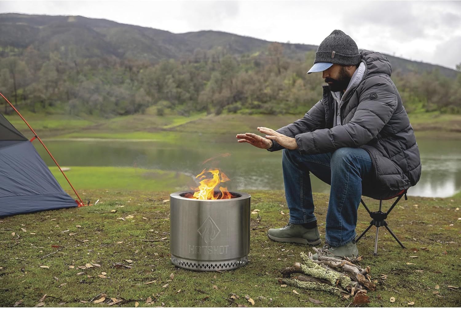 Hotshot Traveler Wood Burning Firepit, 15in. Dia. x 12 1/2in.H, Model# 52259