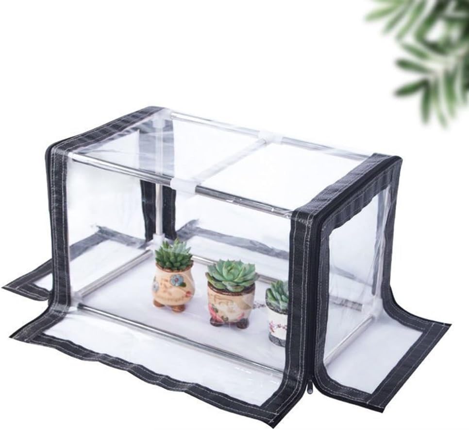GRRICEPL Garden Greenhouse, Portable Mini Greenhouse, Rainproof Plant House Flower Stand, Stainless Steel Frame, Easy to Assemble (Color : Clear, Size : 110x50x40cm)