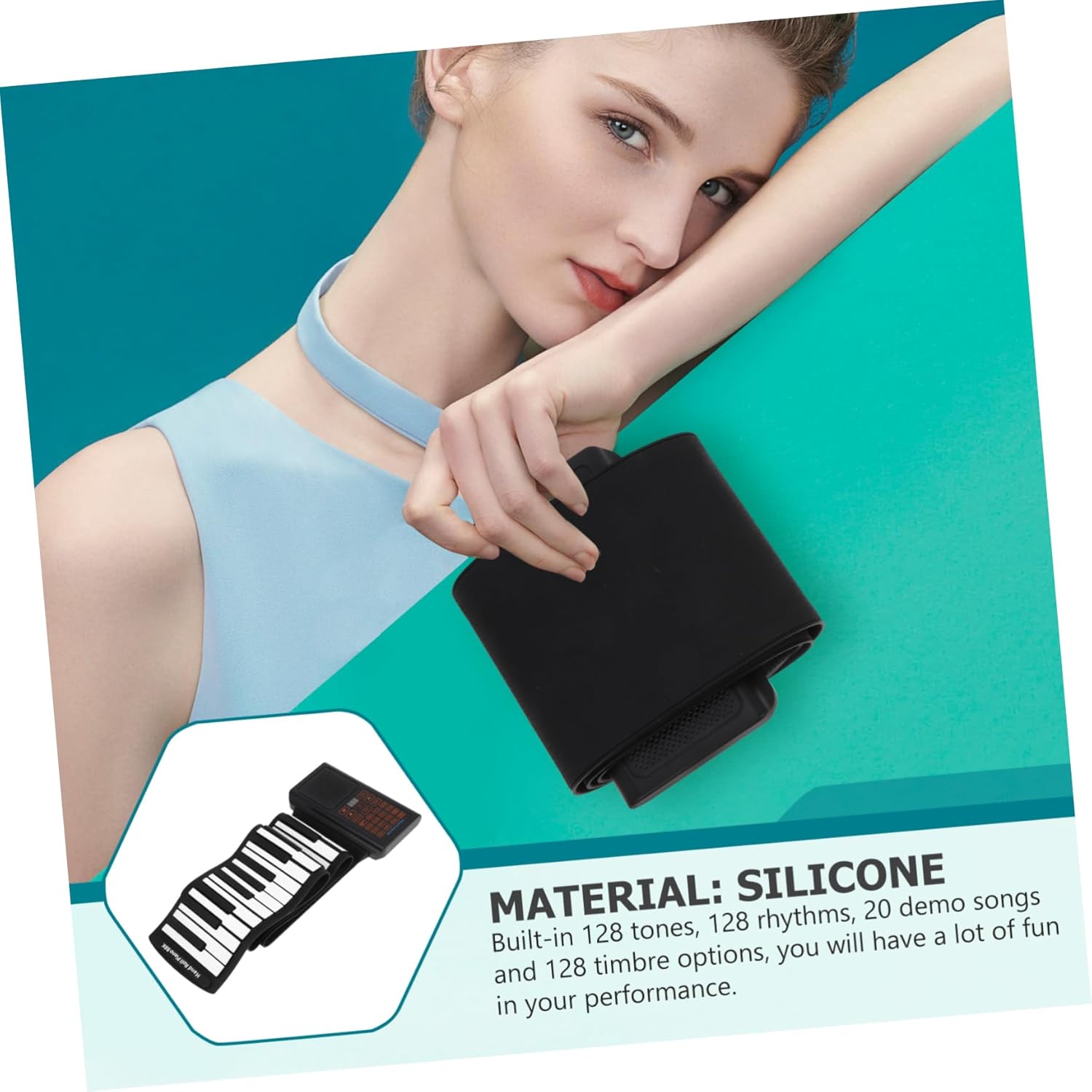 Beginner Piano for Ages Keyboard Speaker Rollable Piano Keyboard for Music Lovers