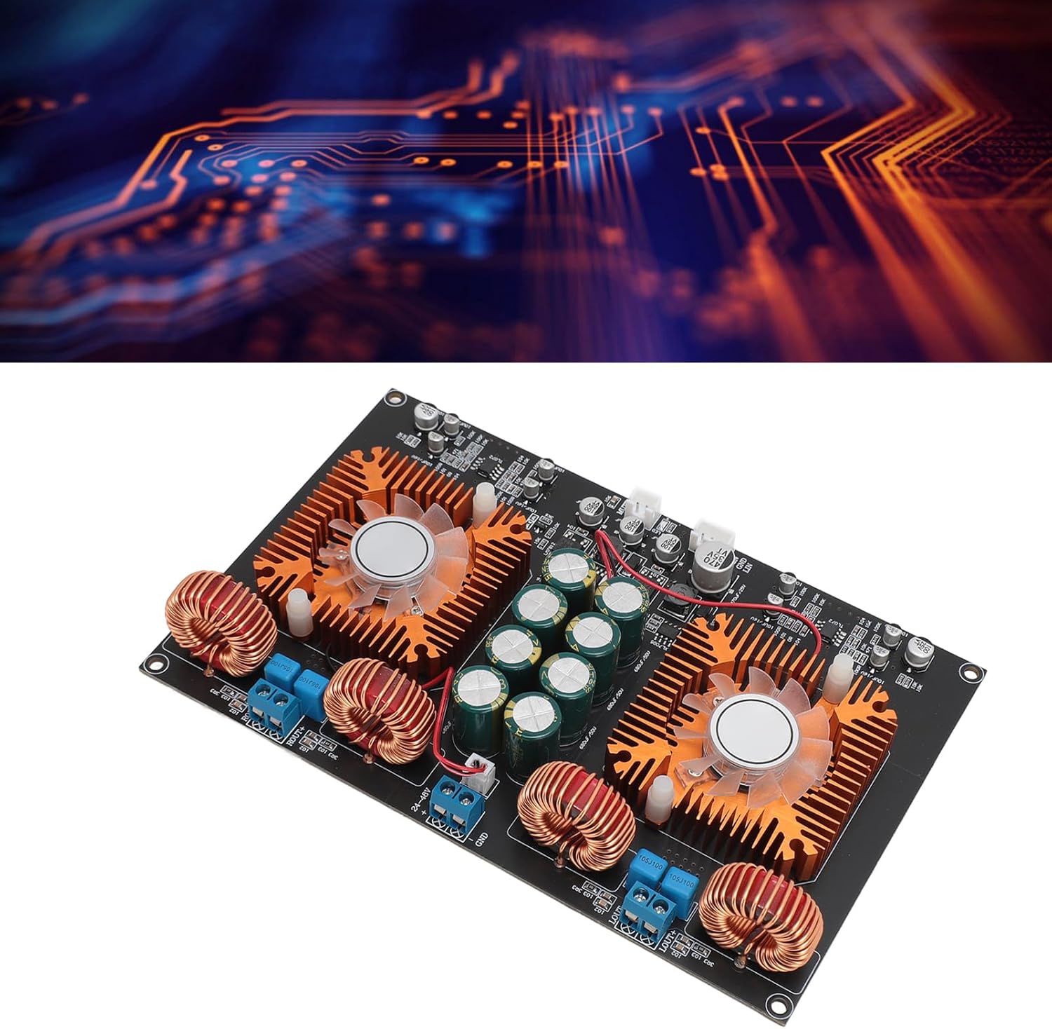 TPA3255 Power Amplifier Board, Digital Stereo Amplifier Board, Dual Core Class D High Power 600W 600W DIY Audio Power Amp Module for Home Theater