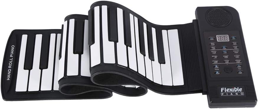 Upgraded 61 Keys Roll Up Piano, New Portable Piano Soft Silicone Flexible Electronic Digital Music Keyboard Piano