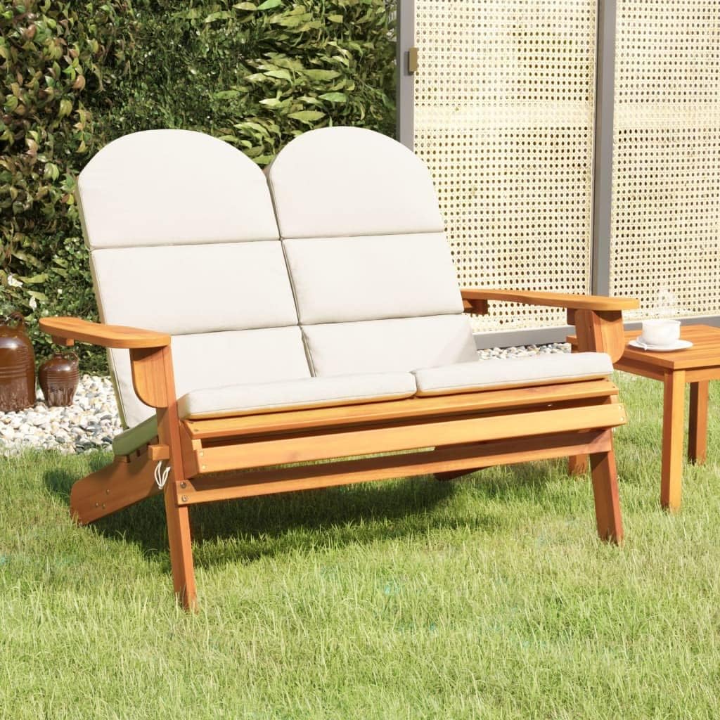 Patio Benches Adirondack Patio Bench with Cushions 49.6