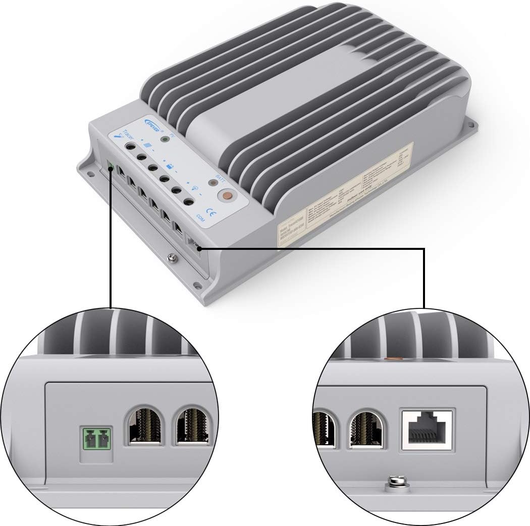 EPEVER MPPT Solar Charge Controller 40A 150V PV Solar Panel Controller Negative Ground W/ MT52 Remote Meter for LiFePO4 Battery Tracer4215BN (Li)