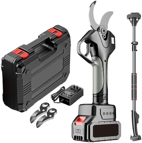 Electric Cordless Pruner with Extension Pole, 1-78mm Cutting Diameter, Ideal for Hedge, Branch, and Fruit, Battery-Powered Pruning Shears for Easy Gardening