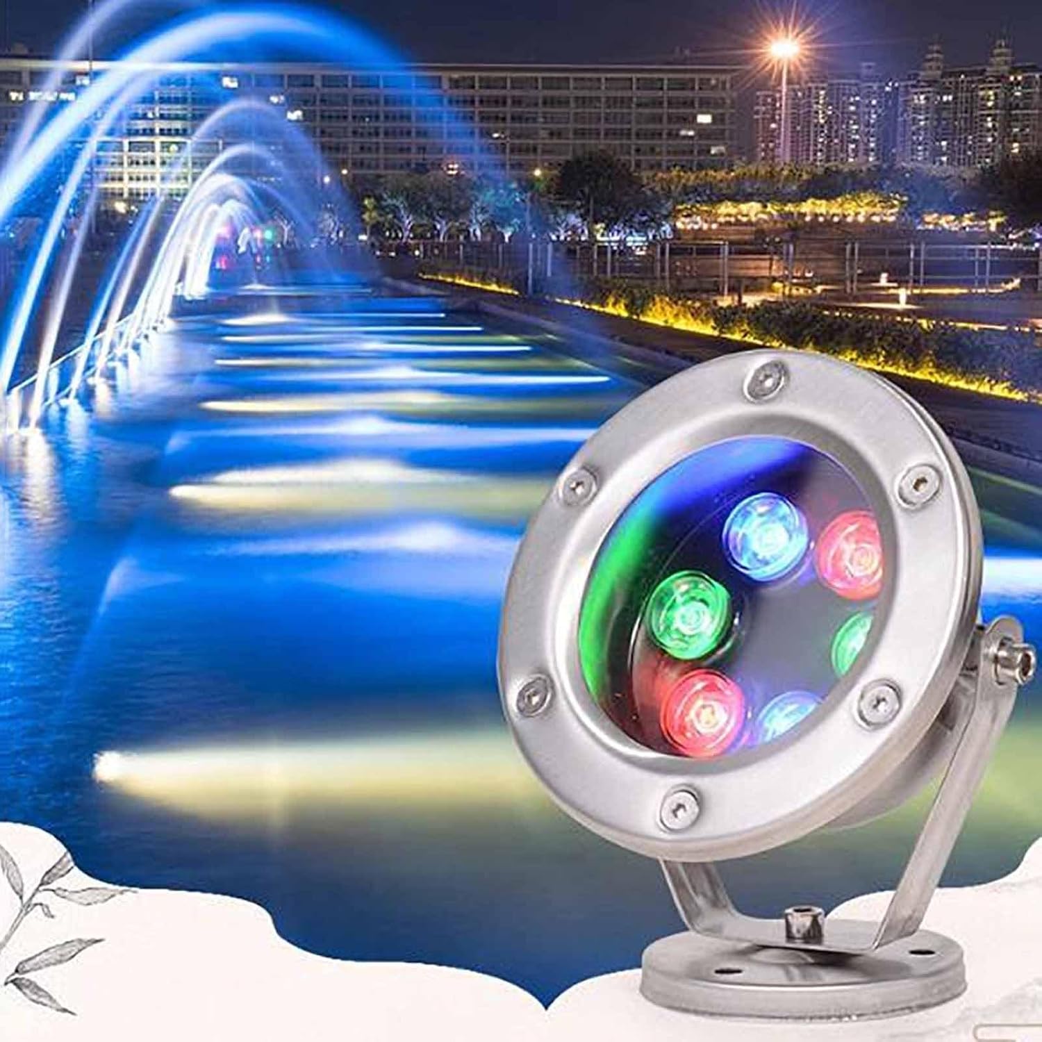 Submersible LED Lights - RGB With Remote Control Spotlights, AC 12V LED Fountain Light, IP68 Waterproof Pond Light, 180° Angle Adjustment Landscape Light, Underwater Pond Spotlight(Red Light,36W)