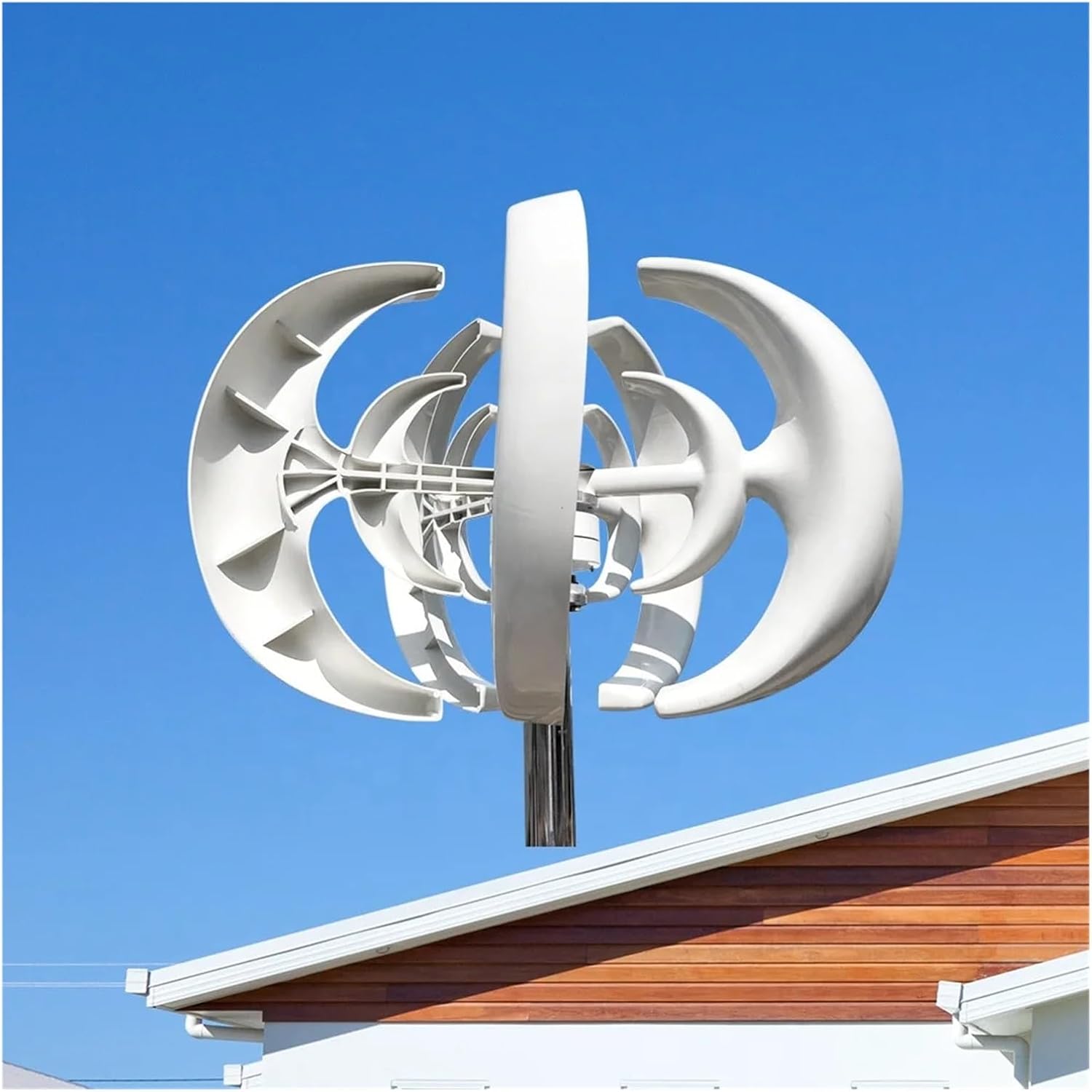 1000W 24V Vertical Axis Wind Turbines Generator Lantern 5 Blades Motor Kit Wind Turbine, Windmill Home Camping Low Starting Speed for Home(with MPPT Control,24V)