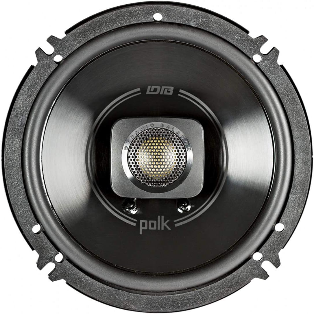 Polk Audio DB652 DB+ Series 6.5 Inch Marine Speakers, 2-Way Coaxial for Car Audio & Boat, 40-22kHz Frequency Response, Polypropylene Woofer Cone, 3/4