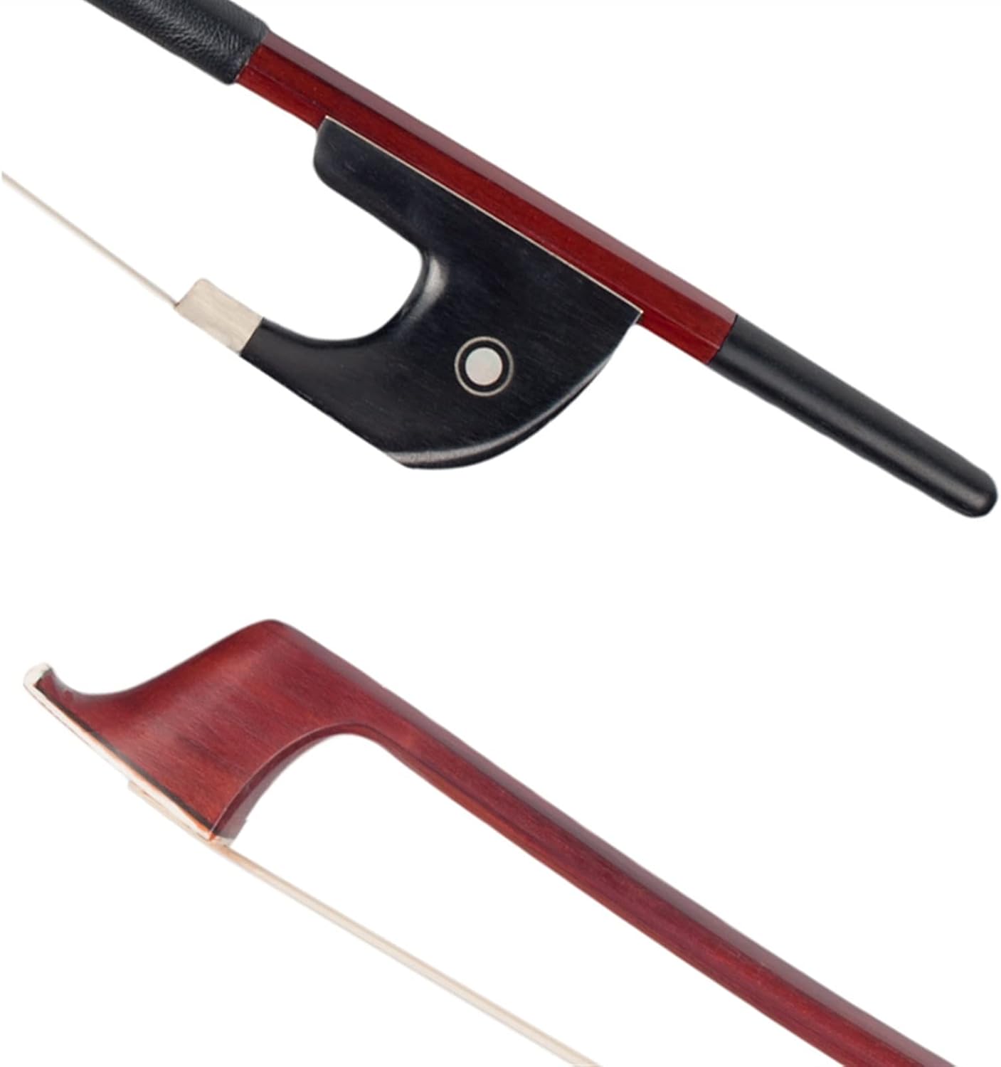 TSTS 4/4 Double Bass Bow Brazilwood Bow Octagonal Stick Ebony Frog Upright Bass Bow Professional Violin Bow
