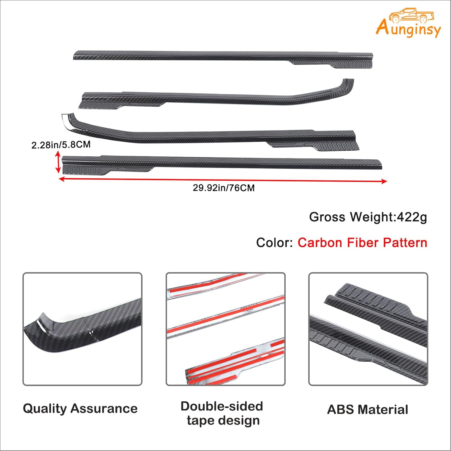 Aunginsy Door Window Under Panel Trim Strips Compatible with Ford Maverick 2022-2025 Car Outer Side Door Window Lower Panel Weatherstrip Molding Decorative Cover Protection ABS Exterior Accessories