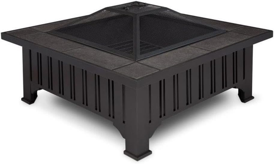 Contemporary Wood Burning Fire Pit in Black Finish