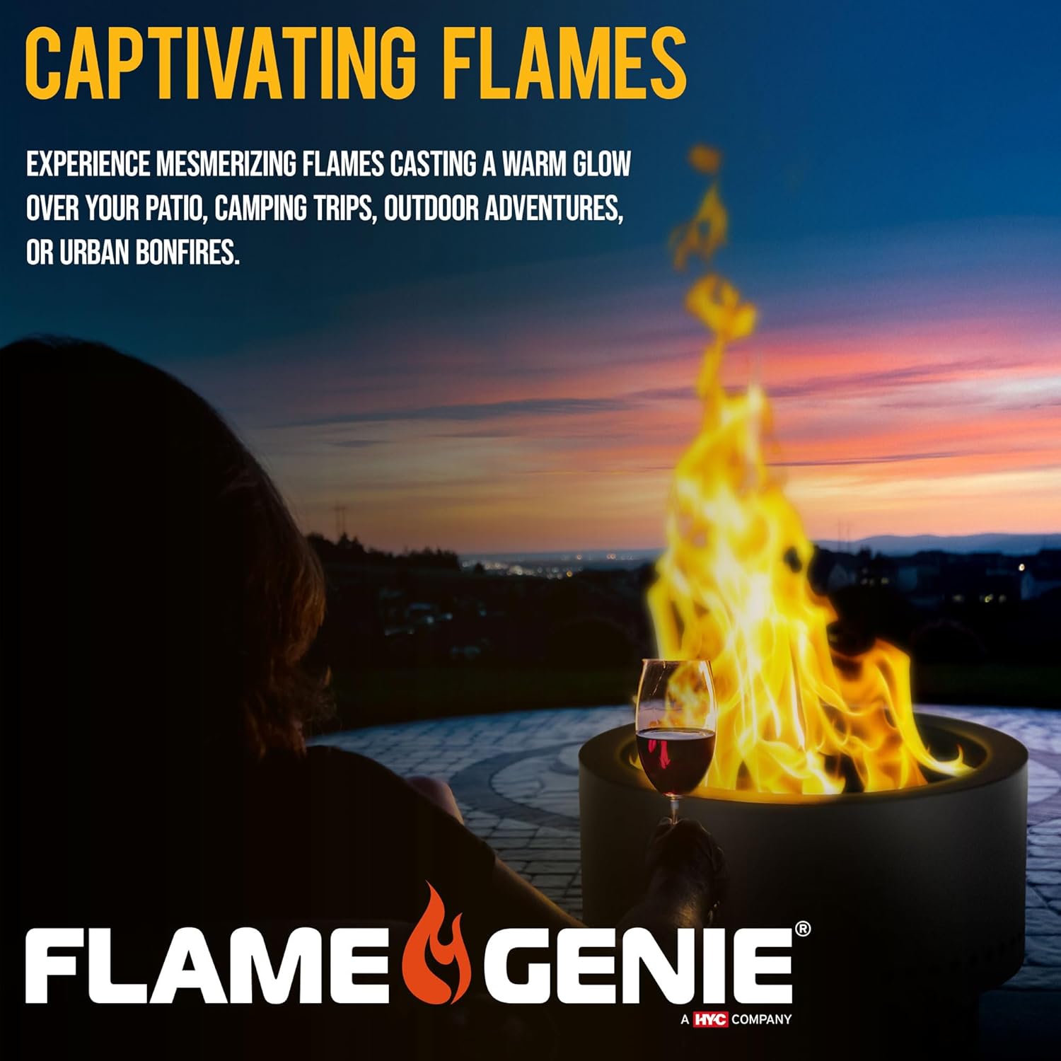 Flame Genie Portable Fire Pit - Smoke-Free Inferno Wood Pellet Fire Pit, 19